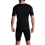 Plus Size Short Sleeve Black Neoprene Vest Shapewear - WazzalaLifestyle
